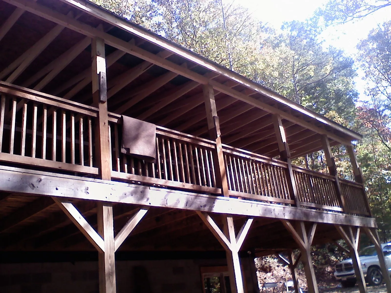 Timber framing under a new elevated porch and deck — Roof Leak Repair in Lawton by Roofing Brothers